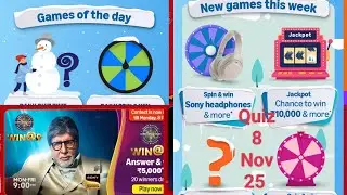 Daily Amazon Quiz Time/KBC Quiz/Spin and Win/Download Pi Use Referal sunilksaini 8 Nov 25