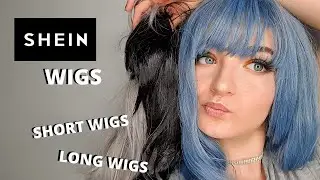 SHEIN WIGS HAUL TESTING ft. TRY ON: ARE THEY ANY GOOD? BLUE GREY & BLACK WIGS (2020)