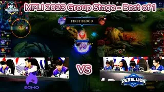 Tilted or Redemption?!? Echo vs Rebellion Zion | MPLI 2023 Group Stage Best of 1 (English)