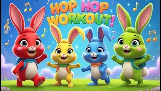 Hop Hop Bunny Workout | Fun Exercise Song for Kids to Learn Colors & Move!