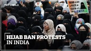 Muslim women protest in India's Jaipur city against hijab ban