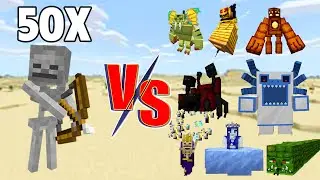 50 Skeleton VS Astemir's Forestcraft And The Twilight Forest | Minecraft