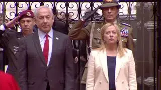 GIORGIA MELONI RICEVE IL PRESIDENTE D'ISRAELE BENJAMIN NETANYAHU A PALAZZO CHIGI