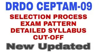 DRDO SYLLABUS AND EXAM PATTERN | Ceptam-09 | New updated