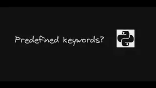 What is  Predefined Keywords in Python in Hindi ||Pyraters