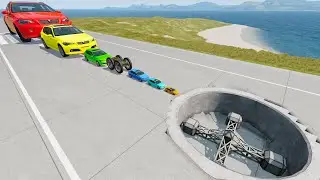 Big & Small Cars vs Giant Spinner | BeamNG.Drive