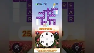 Words Of Wonders 25 March 2023 Daily Puzzle : England Calendar (WoW) 25/03/2023 #WoW#Puzzle#Shorts