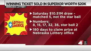 $20,000 Lotto America&reg; Winning Ticket Sold in Superior