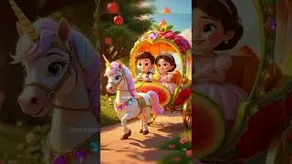 Baby Prince & Princess Ride Magical Fruit Horse | Stunning AI Animation #youtubeshorts 