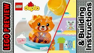 PREVIEW: 10964, LEGO DUPLO, Bath Time Fun: Floating Red Panda​ & Building Instructions! LEGO 2022