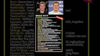 Brad Pitt | Brad Pitt bio #shorts #celebritybio #hollywoodstars