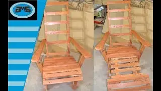#DIY - #Pallet Garden chair with leg extension made with a single pallet wood