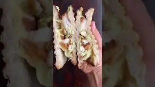 Delicious chicken & cheese sandwich with avocado 🥑 hummus! #shorts