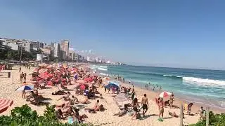 Walking in Leblon Beach | 4K 🚶📹❤️🌞🌎 #citytrip4k #leblonbeach #riodejaneiro #brazil #travel #trip