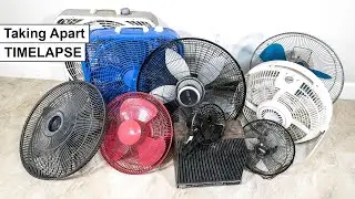 TIMELAPSE Taking Apart 10 Fans for Copper Motors - Scrapping Electronics Teardown