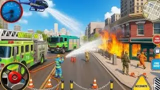 Fire Truck City Rescue Simulator Gameplay - 911 Emergency Fire Truck Driving 3D