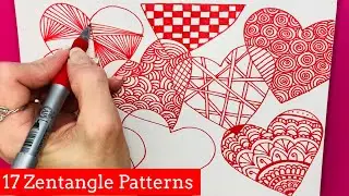 17 Zentangle Filler Patterns in my Quigtangle