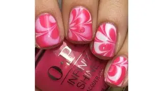 Pink and White Watermarble | OPI Infinite Shine