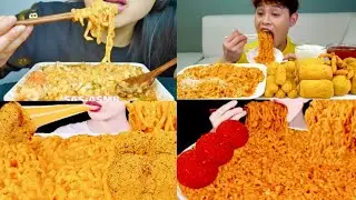 CHEESY SPICY FIRE NOODLES, CHEESE BALL,HOT CHEETOS | BIG BITES | MUKBANG COMPILATION