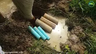 Smart Boy Make Fish Trap Using PVC Pipe & Bamboo To Catch A Lot Of Fish