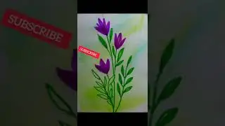 purple flowers drawing 🌿#shorts #drawing_shorts