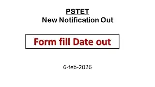 PSTET  Form Apply Date 2026