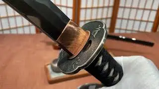 Hand-forged pattern-welded steel kobuse-gane construction first-grade sashikomi polish