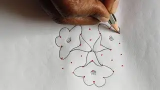 #எளிமையான பூ கோலம் #poo kolam #kolam design #simple Kolam #7புள்ளி கோலம் ⚛️ @Nathiya Homemaker 😍