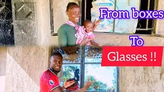 NO MORE BOXES IN OUR WINDOWS‼️😭ANOTHER HAPPY DAY IN OUR LIFE INSTALLATION OF GLASSES DONE✅️ 🙏🙏🙏