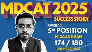 MDCAT 2025 Top Position | Muhammad Saad Khan 174 /180 | UHS