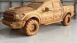 Woodworking Art : Ford raptor President 2021 car wooden. World class