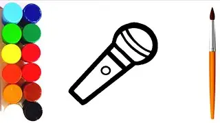 HOW TO DRAW A MICROPHONE 🎤🎧 FOR KIDS | DRAWING, PAINTING AND COLORING #microphone #drawingforkids