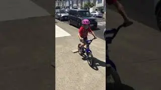 Bike Crusher K tries running over 1 plank