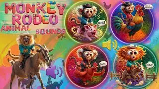 🐒 Funny Monkey Rodeo Animal Sounds Song 🎵 | Friendly Farm ABC Safari for Kids 🐮