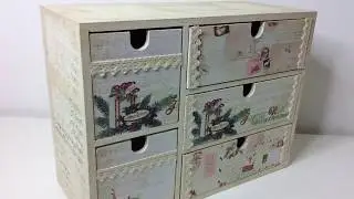 Cajonera decorada con papel y pintura a la tiza - creavea