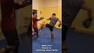 MMA Drill: Hooks to  spinning wheel kicks