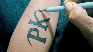 beautiful 😍 P+K letter tattoo design with New design ❣️ Couple letter tattoo design.