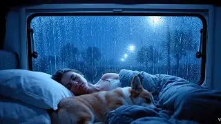 Deep Sleep Guaranteed | Rain & Thunderstorm Sounds | Heavy Rain on Campervan Roof Tonight