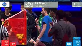 VEX Worlds 2016 - VRC HS Finals - Round Robin 1 (1575A 2131E 169Y) 259 vs 295 (8691E 1104M 400S)