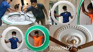 How to make a38 inch ring gypsum ceiling medallion These workers work very hard Never neglected work