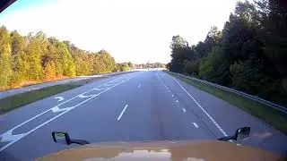 Truck Driving with engine sound, beautiful views no talking, somewhere in North Carolina. 