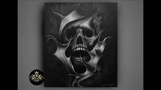 #919 Learn How to Paint a Skull/Dark Art Step by Step Tutorial for Beginners #darkart #gothicart