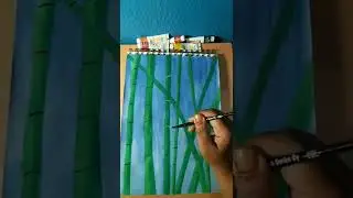 How to paint bamboo trees /Easy drawing #shorts #bountiful art and craft