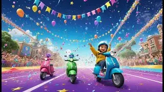 Voroom Voroom! The Magical Scooter Dash | Magical Scooter Song for Kids | Fun Ride Nursery Rhyme