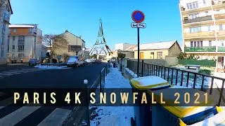 PARIS Snowfall 2021 - Walking Tour 4K - Go Pro Max