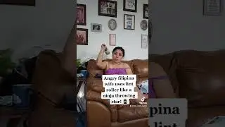 Ninja lint brush skills!😁 #shorts #filamcouple #justforfun #funny #ninja #filipina #angry