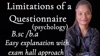 Limitations of a Questionnaire || psychology|| b.sc || b.a || Rajasthan University|| questionnaire||