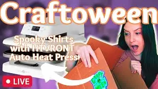 Spooky Shirts with HTVRONT Auto Heat Press | @mrcraftypants Craftoween Mystery Box