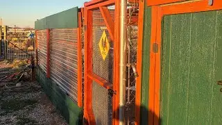 Protecting the chickens from predators and wind!