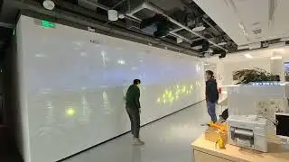 Van Gogh wall interactive laser touch large screen multi points finger magic art wall interactive